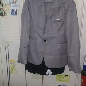 Grey suit jacket with matching pants